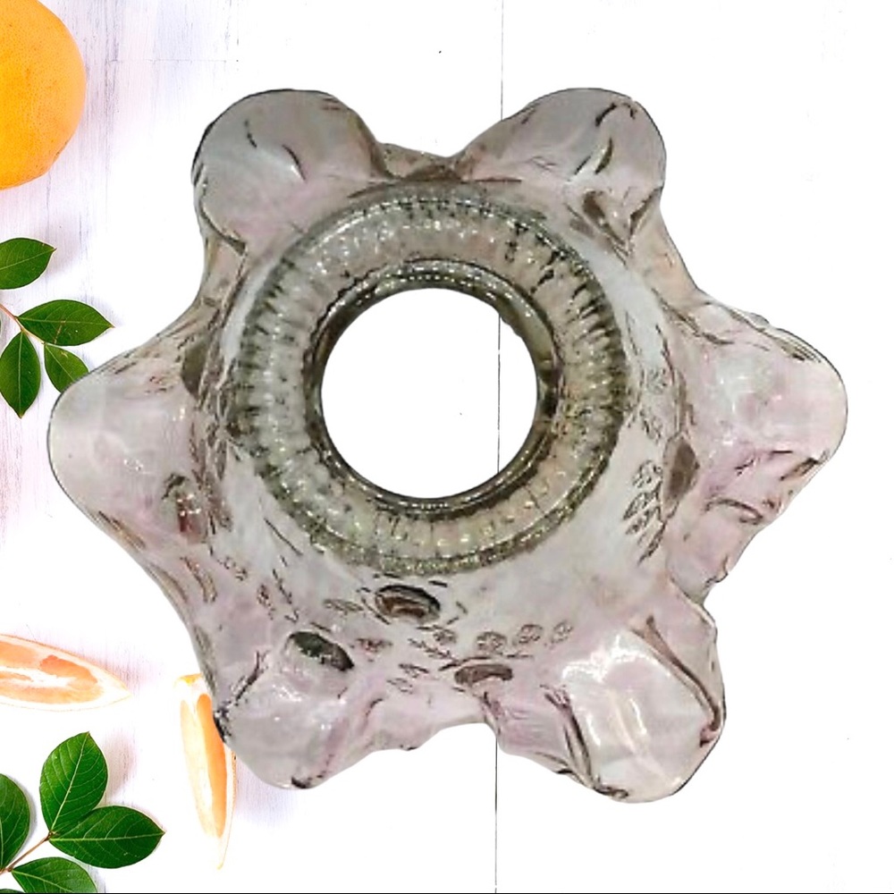 Vintage Fenton Purple Iridescent Cabbage Rose Glass Replacement Fairy Lamp Shade - Picture 10 of 10